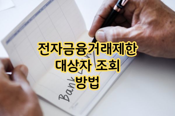 전자금융거래제한 대상자 조회 방법