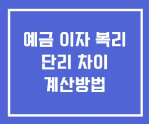 예금 이자 복리 단리 차이 계산방법 예금 이자 복리 단리 차이 계산방법