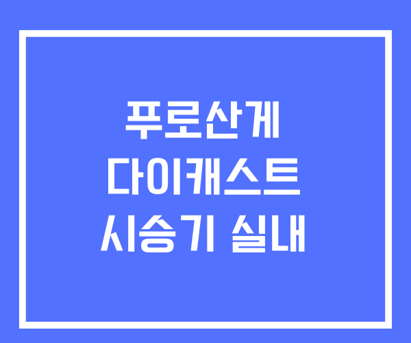 푸로산게 다이캐스트 시승기 실내 푸로산게 다이캐스트 시승기 실내