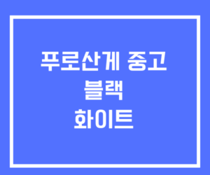 푸로산게 중고 블랙 화이트 차이 푸로산게 중고 블랙 화이트 차이