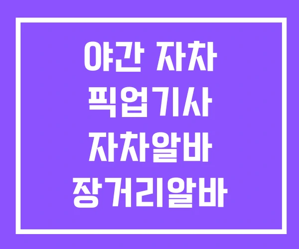 야간 자차 픽업기사 자차알바 장거리알바 야간 자차 픽업기사 자차알바 장거리알바