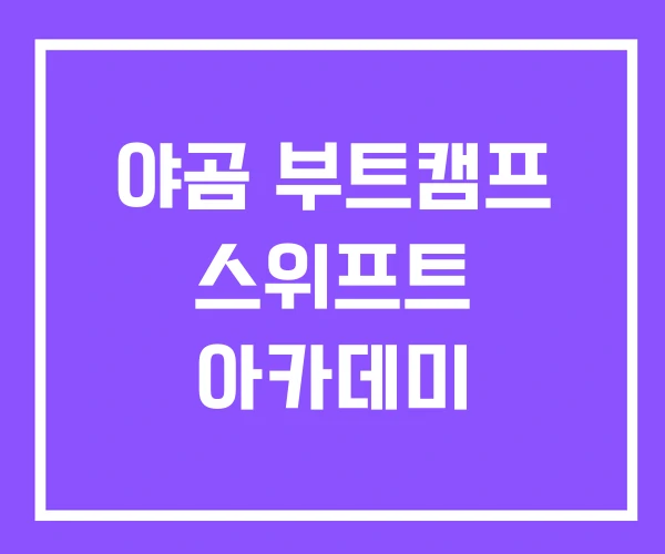 야곰 부트캠프 스위프트 아카데미 야곰 부트캠프 스위프트 아카데미