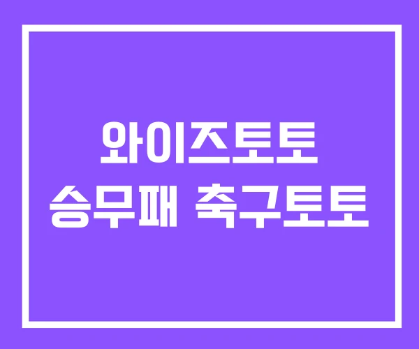 와이즈토토 승무패 축구토토 와이즈토토 승무패 축구토토