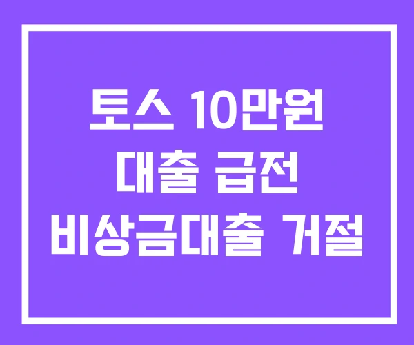 토스 10만원 대출 급전 비상금대출 거절 토스 10만원 대출 급전 비상금대출 거절