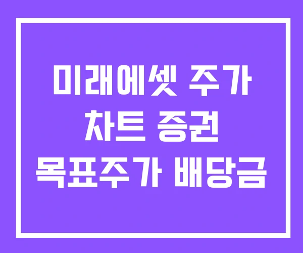 미래에셋 주가 차트 증권 목표주가 배당금