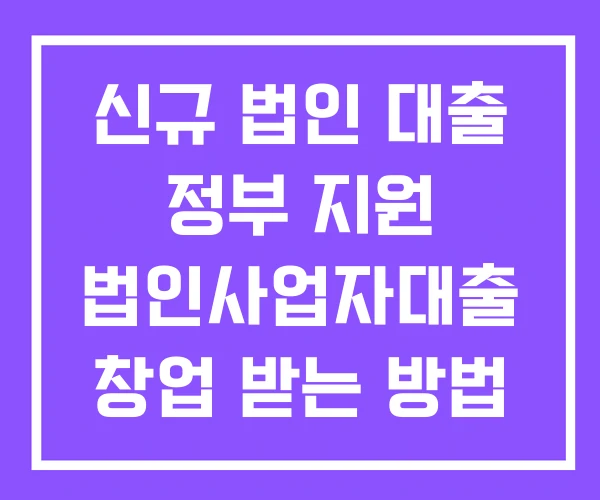 신규 법인 대출 정부 지원 법인사업자대출 창업 받는 방법 신규 법인 대출 정부 지원 법인사업자대출 창업 받는 방법