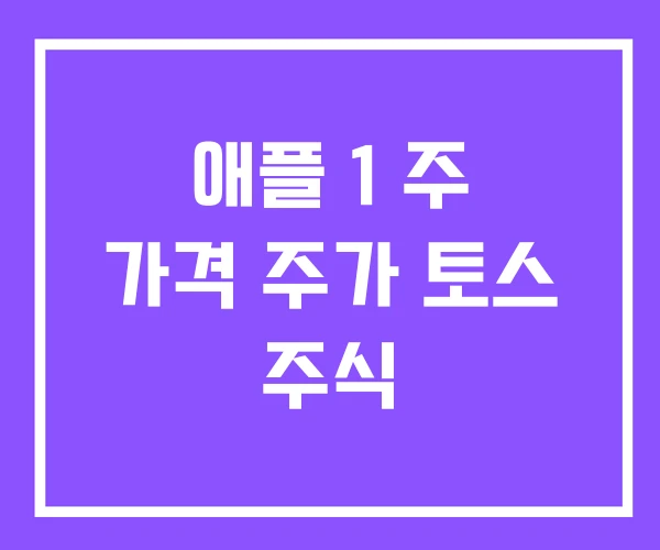 애플 1 주 가격 주가 토스 주식