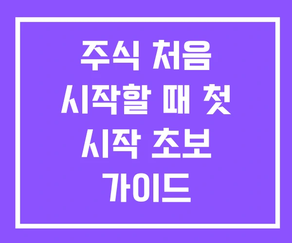 주식 처음 시작할 때 첫 시작 초보 가이드 주식 처음 시작할 때 첫 시작 초보 가이드