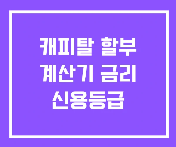 캐피탈 할부 계산기 금리 신용등급 캐피탈 할부 계산기 금리 신용등급