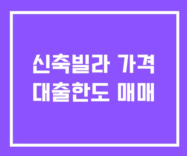 신축빌라 가격 대출한도 매매 신축빌라 가격 대출한도 매매