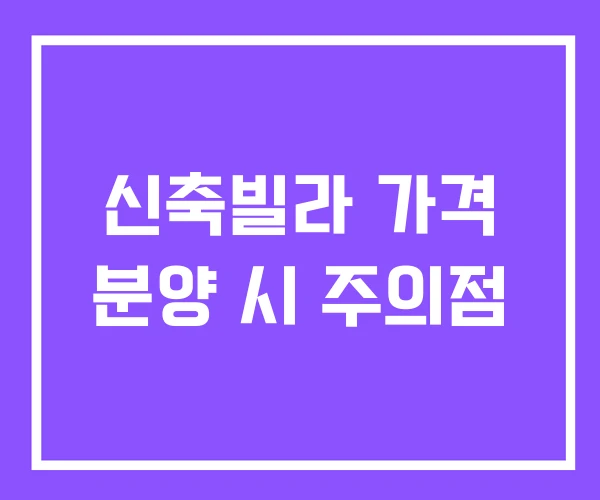 신축빌라 가격 분양 시 주의점 신축빌라 가격 분양 시 주의점