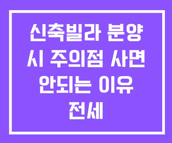 신축빌라 분양 시 주의점 사면 안되는 이유 전세