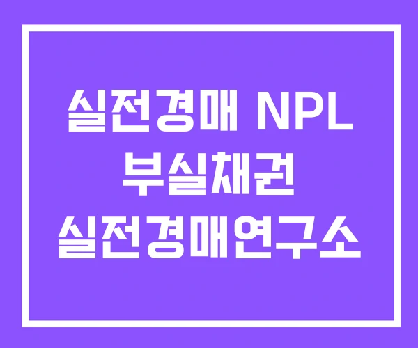 실전경매 NPL 부실채권 실전경매연구소