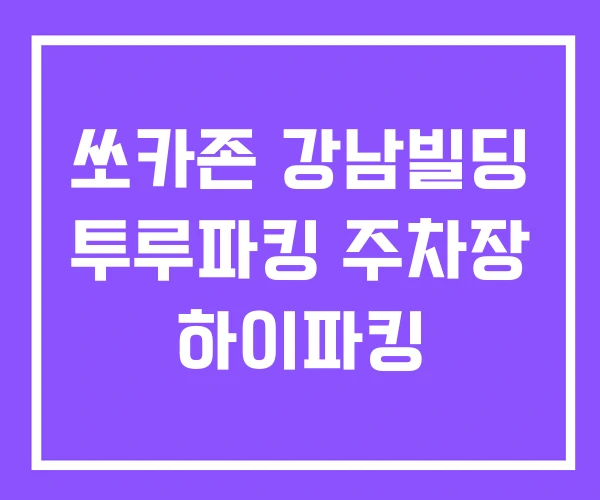 쏘카존 강남빌딩 투루파킹 주차장 하이파킹 쏘카존 강남빌딩 투루파킹 주차장 하이파킹