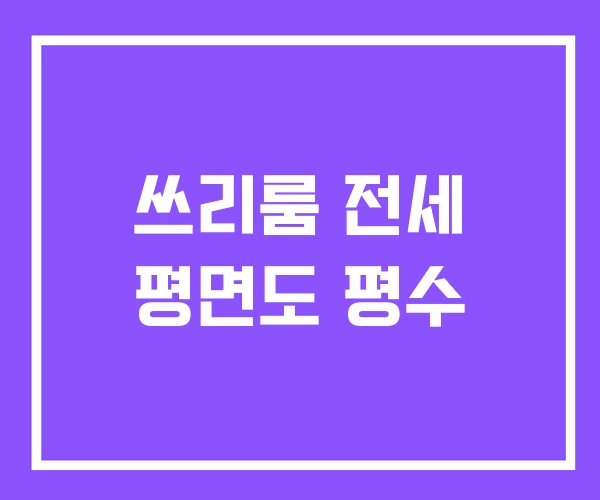 쓰리룸 전세 평면도 평수