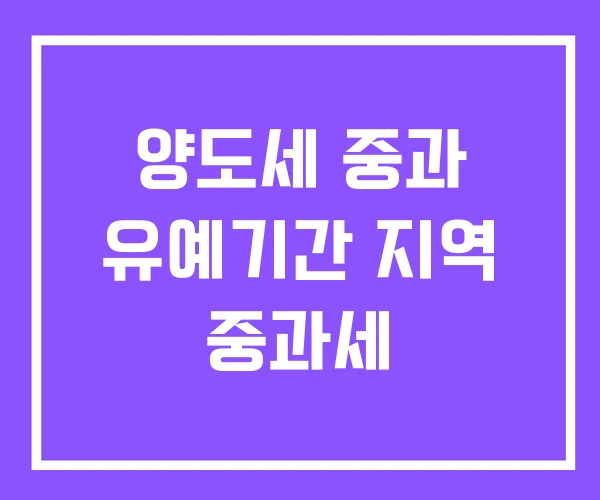 양도세 중과 유예기간 지역 중과세 양도세 중과 유예기간 지역 중과세