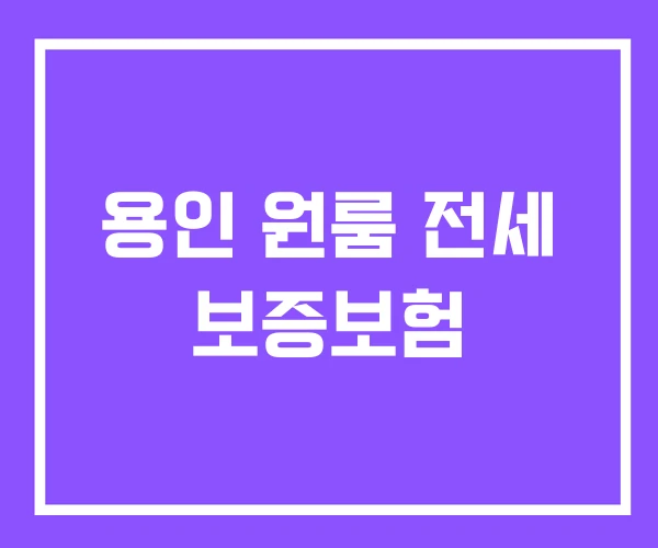 용인 원룸 전세 보증보험 용인 원룸 전세 보증보험