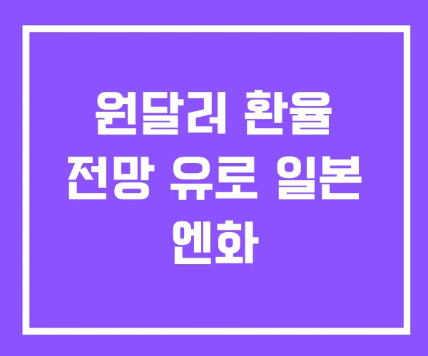 원달러 환율 전망 유로 일본 엔화 원달러 환율 전망 유로 일본 엔화