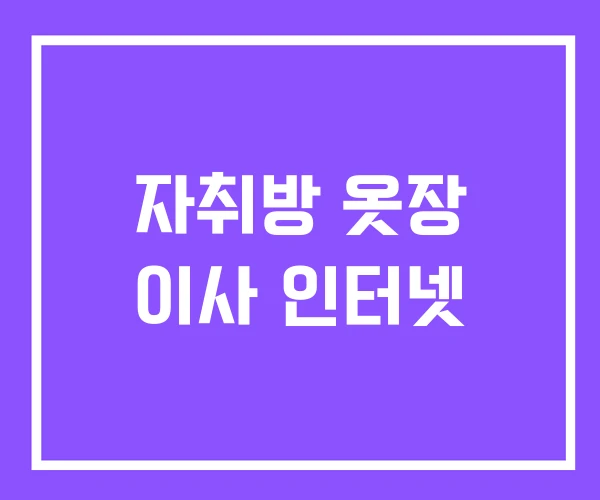 자취방 옷장 이사 인터넷