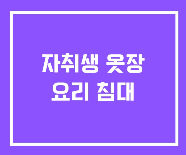 자취생 옷장 요리 침대