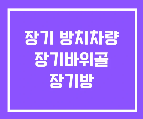장기 방치차량 장기바위골 장기방