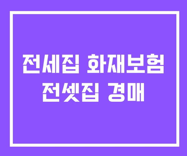 전세집 화재보험 전셋집 경매