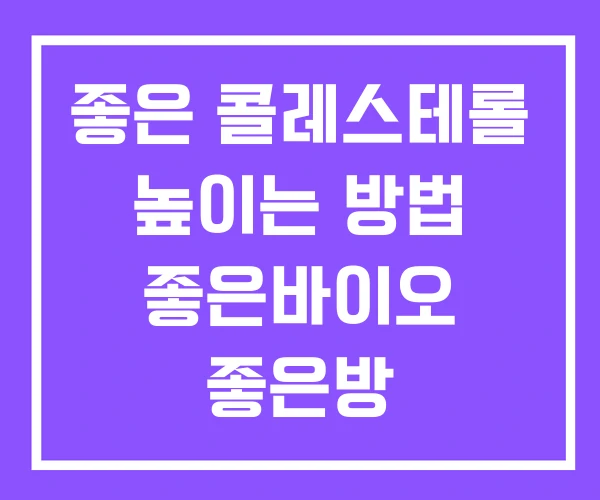 좋은 콜레스테롤 높이는 방법 좋은바이오 좋은방 좋은 콜레스테롤 높이는 방법 좋은바이오 좋은방
