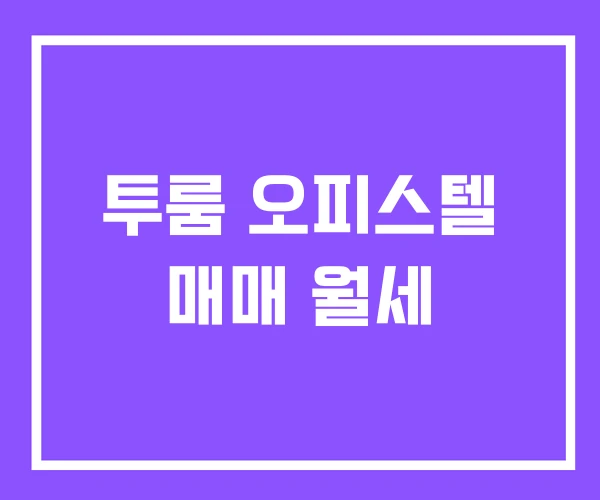 투룸 오피스텔 매매 월세 투룸 오피스텔 매매 월세