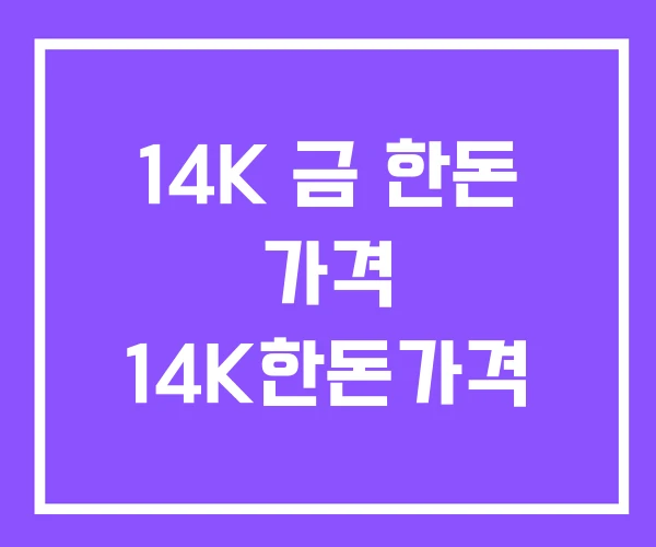 14K 금 한돈 가격 14K한돈가격