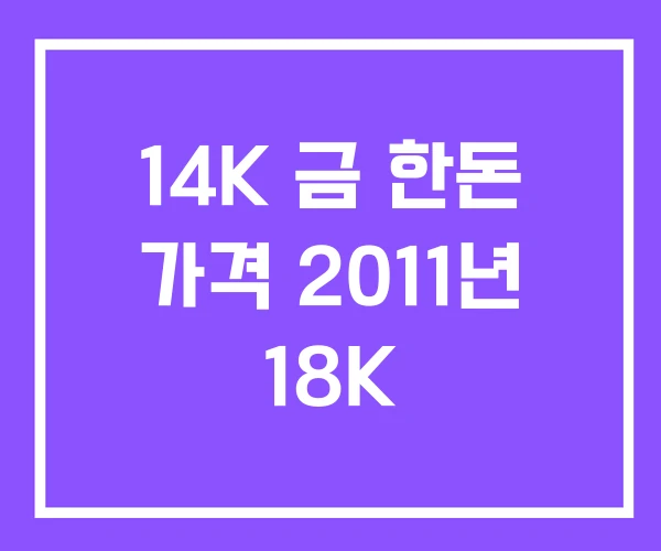 14K 금 한돈 가격 2011년 18K