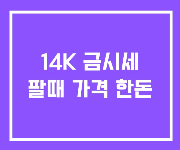 14K 금시세 팔때 가격 한돈