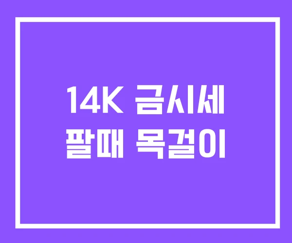 14K 금시세 팔때 목걸이
