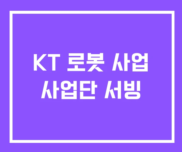 KT 로봇 사업 사업단 서빙