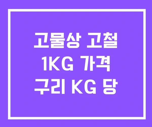 고물상 고철 1KG 가격 구리 KG 당