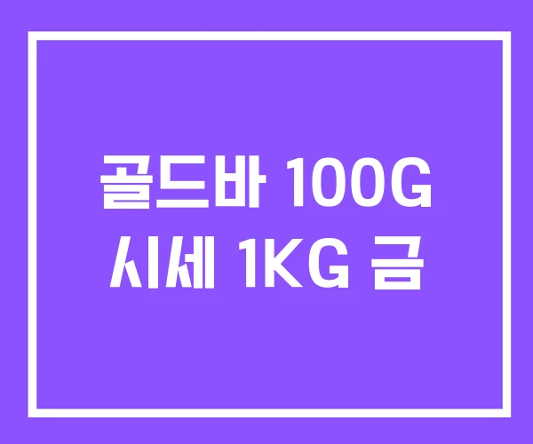 골드바 100G 시세 1KG 금