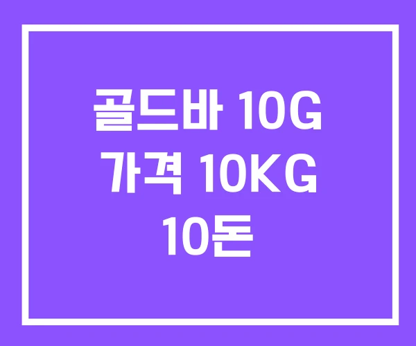 골드바 10G 가격 10KG 10돈