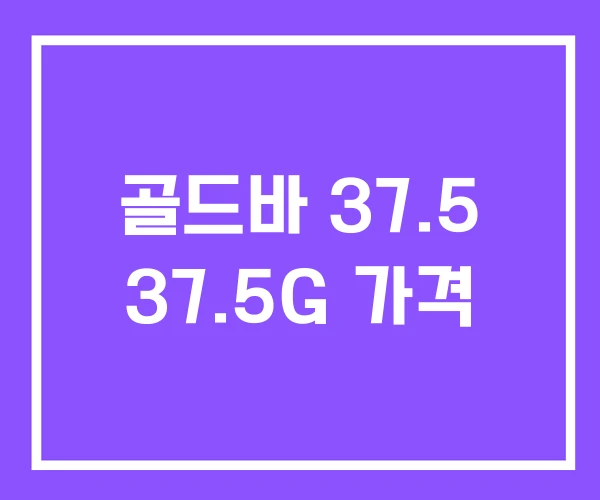 골드바 37.5 37.5G 가격