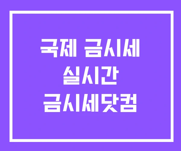 국제 금시세 실시간 금시세닷컴