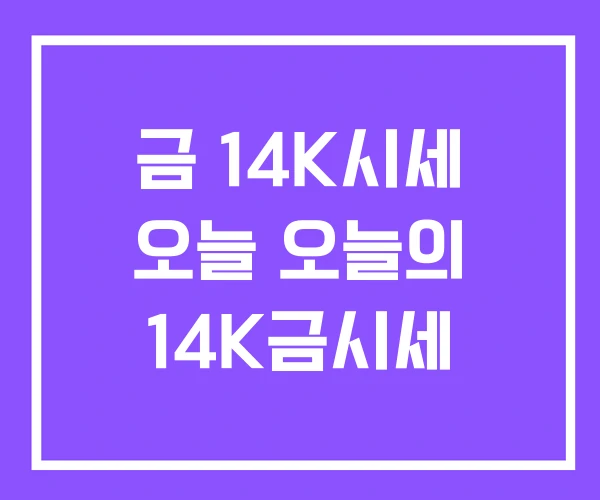 금 14K시세 오늘 오늘의 14K금시세