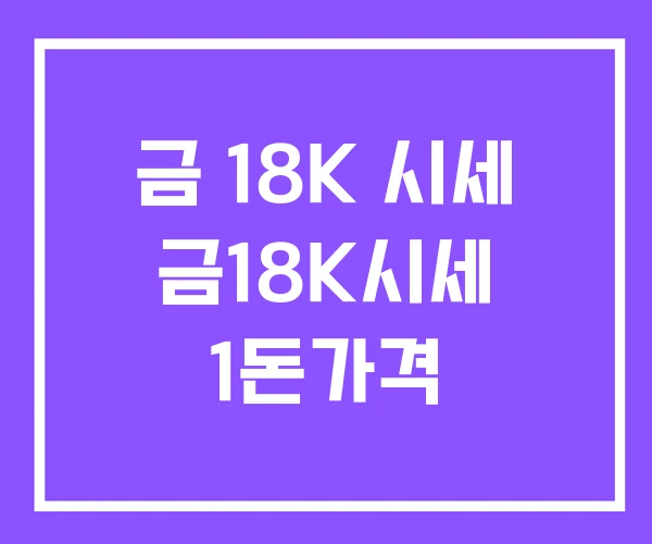 금 18K 시세 금18K시세 1돈가격