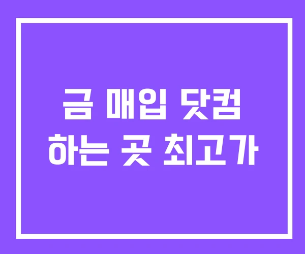 금 매입 닷컴 하는 곳 최고가