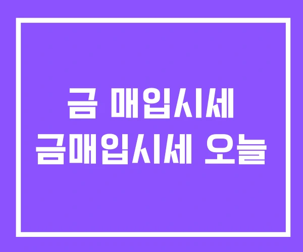 금 매입시세 금매입시세 오늘