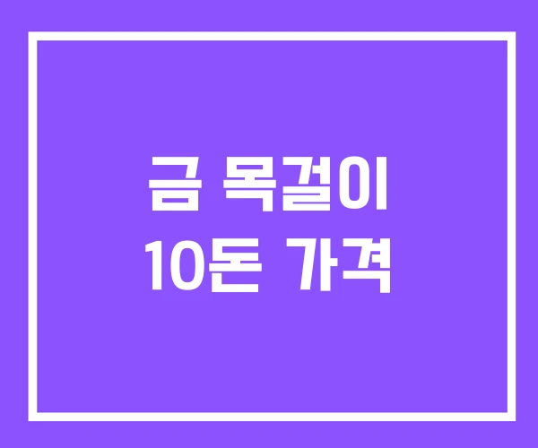 금 목걸이 10돈 가격