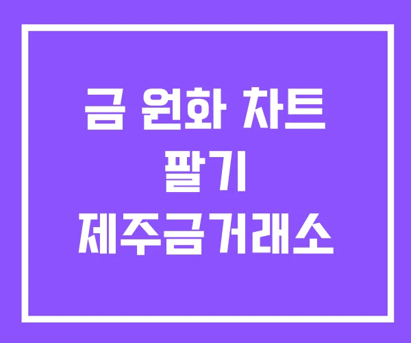 금 원화 차트 팔기 제주금거래소