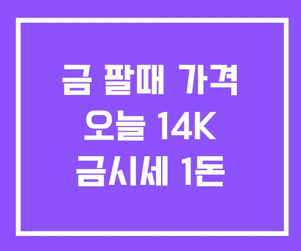 금 팔때 가격 오늘 14K 금시세 1돈