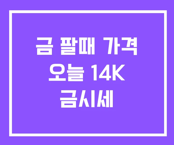 금 팔때 가격 오늘 14K 금시세