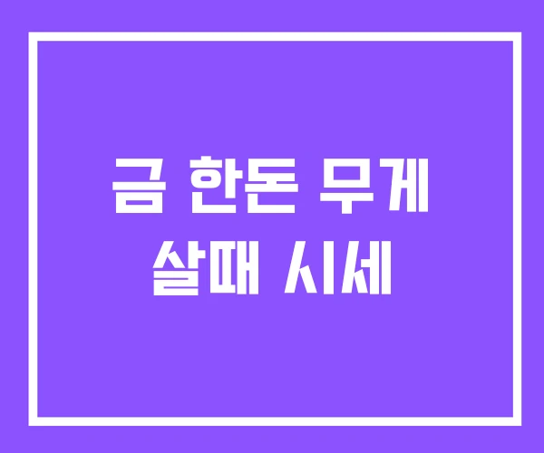 금 한돈 무게 살때 시세 금 한돈 무게 살때 시세