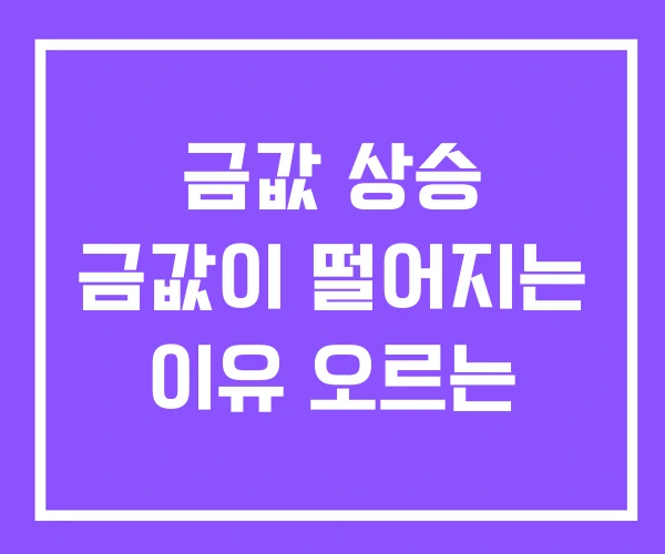 금값 상승 금값이 떨어지는 이유 오르는 금값 상승 금값이 떨어지는 이유 오르는
