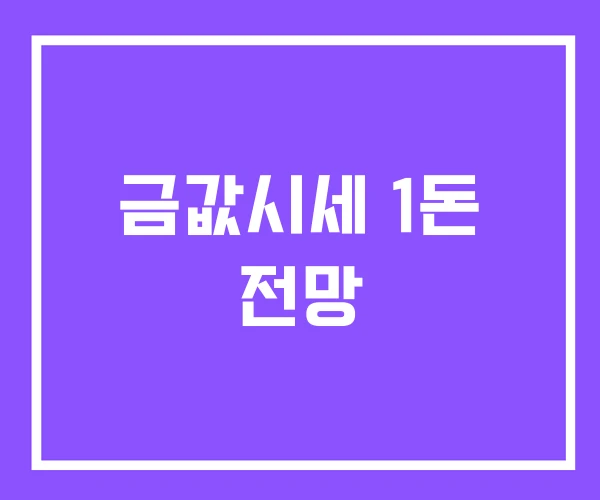 금값시세 1돈 전망