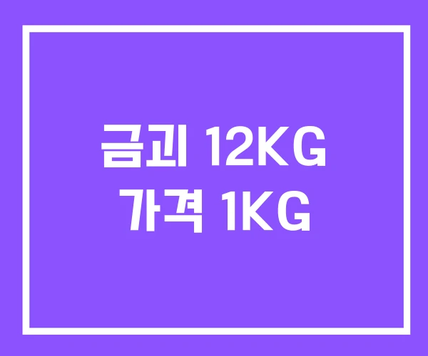 금괴 12KG 가격 1KG